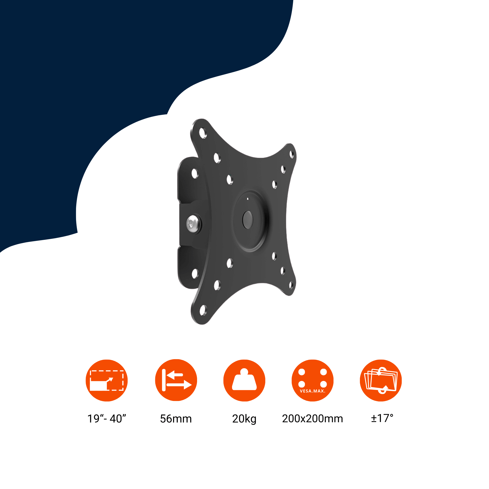 A-PEQ APS-22B Wandhalterung | 10-27 Zoll, 20 kg, neigbar