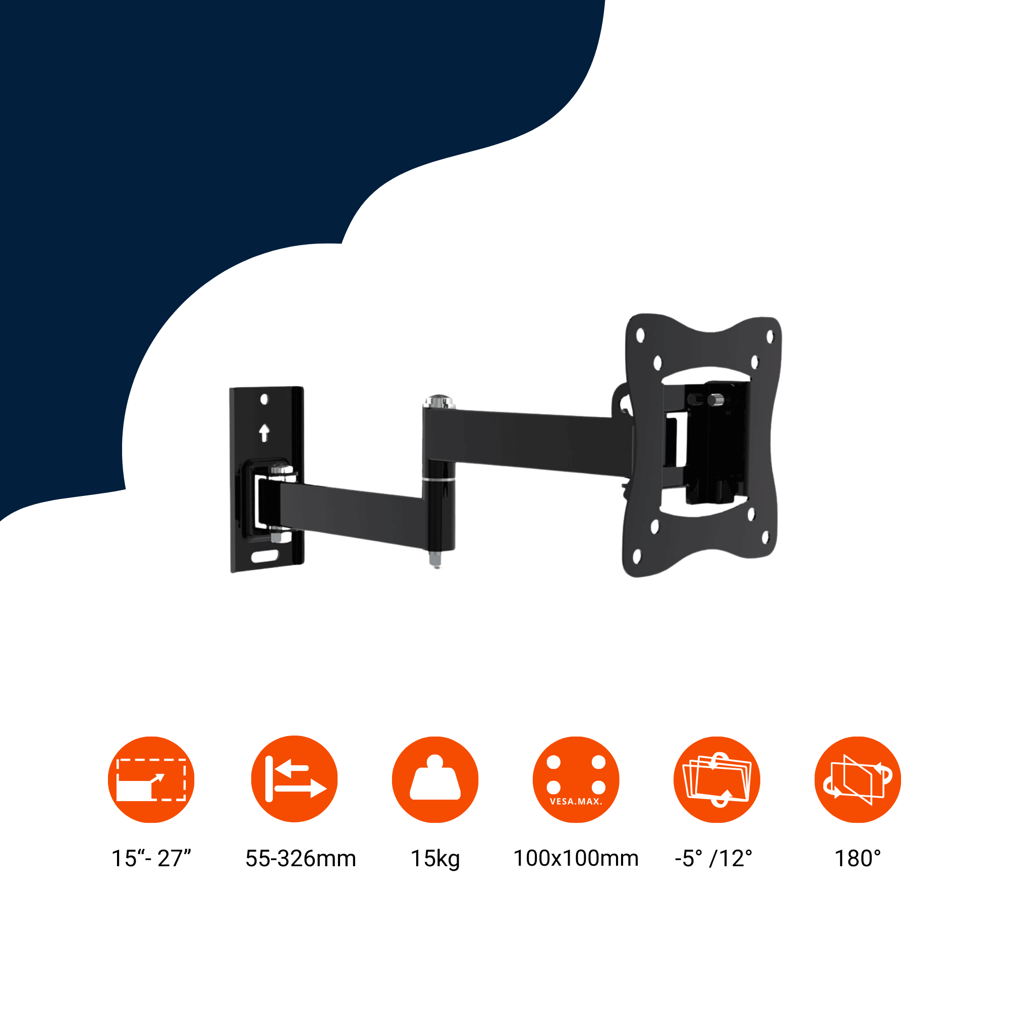 A-PEQ APS-25 Muurbeugel | 38-69 cm, 15 kg, draai- en kantelfunctie