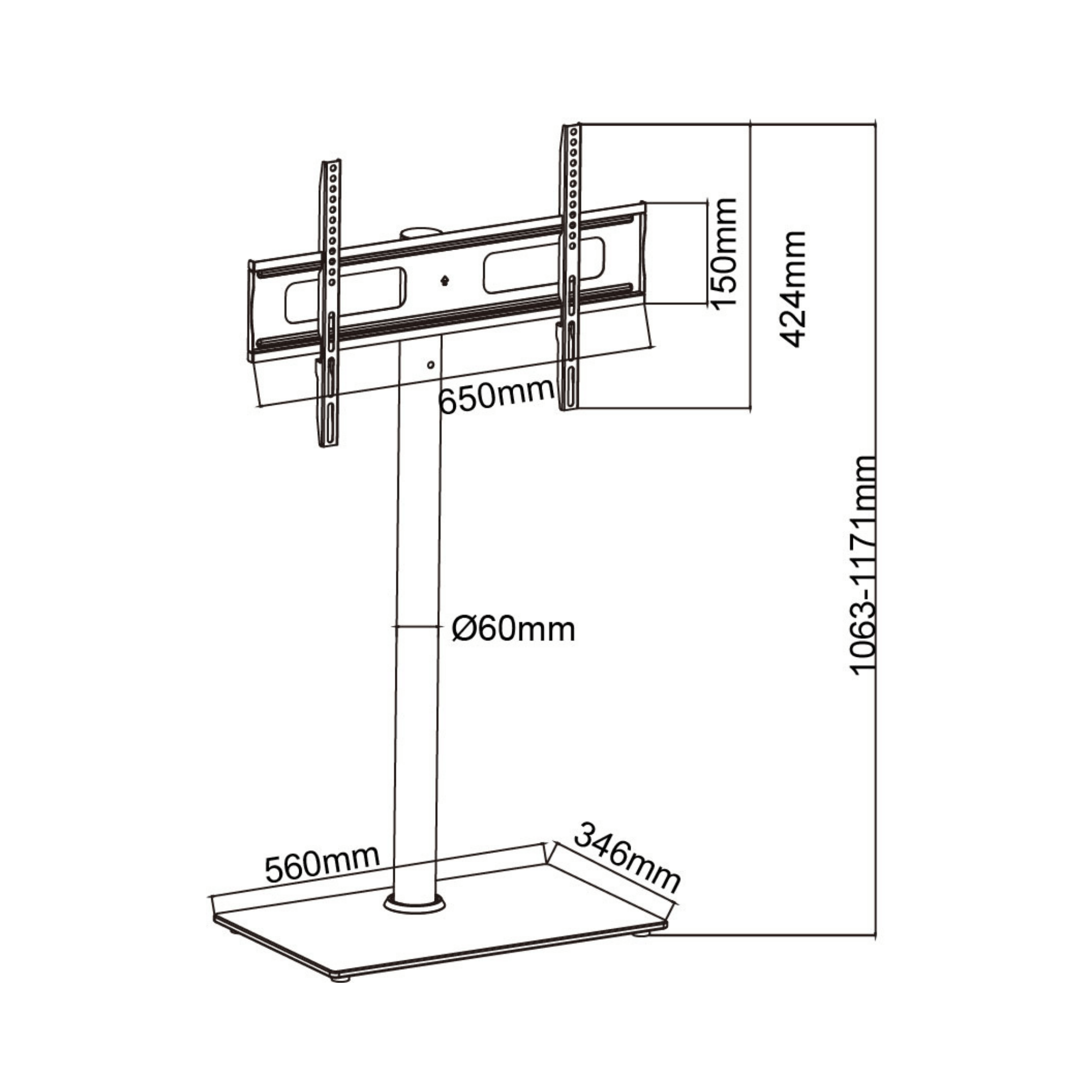 A-PEQ 564 tv-standaard | tot 60 inch, 35 kg, VESA 400×400