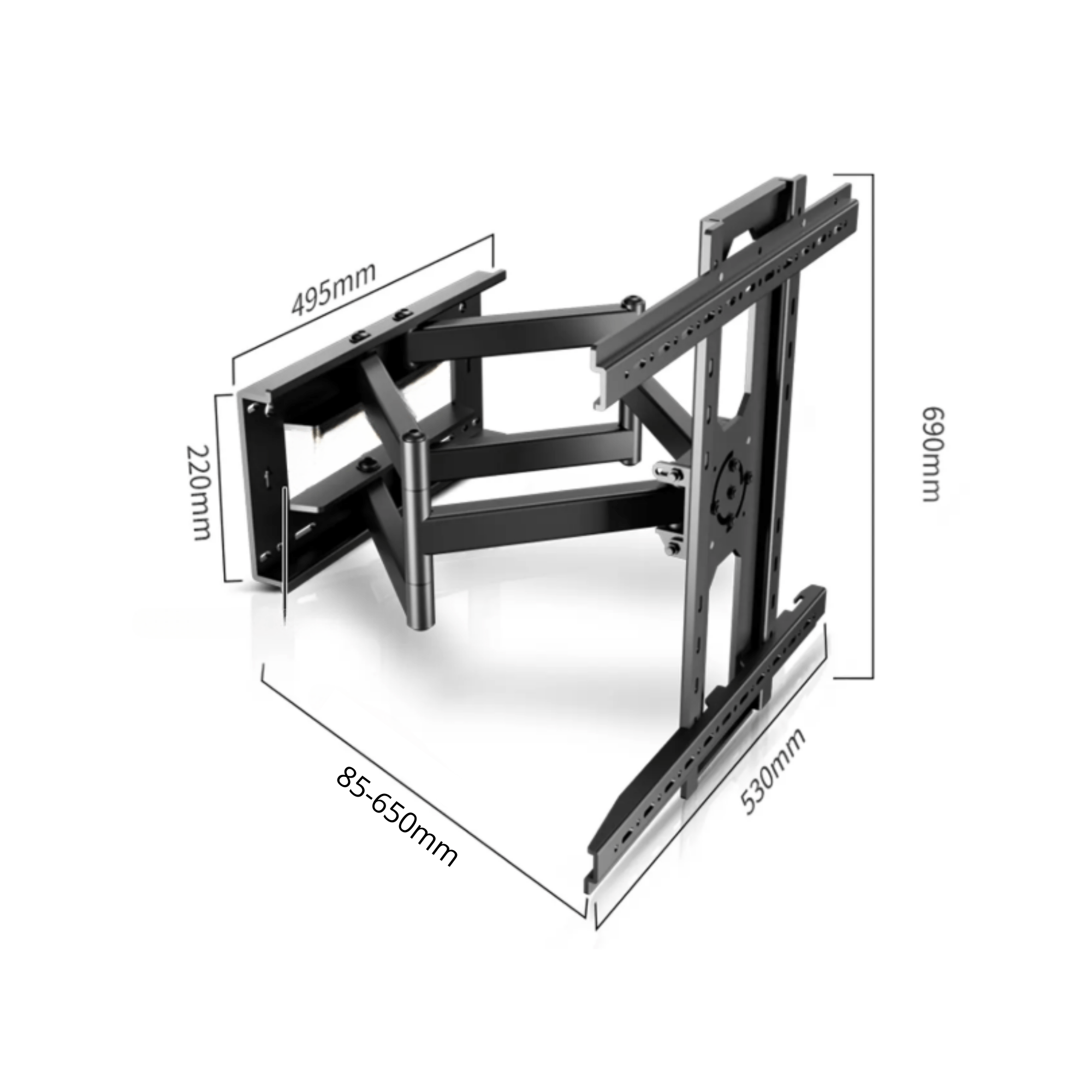 A-PEQ DY5595 Muurbeugel | 55-95 inch, 75 kg, draaibaar, kantelbaar en 360 graden roterend