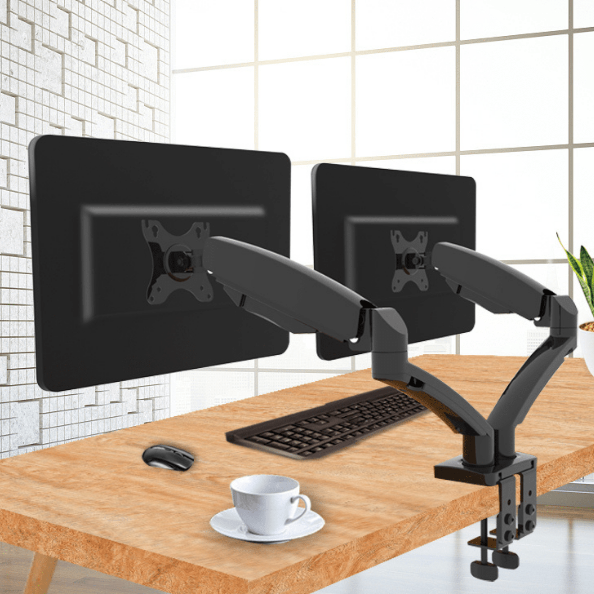 A-PEQ 702 Dubbele monitorarm | 2-8 kg & 2 schermen