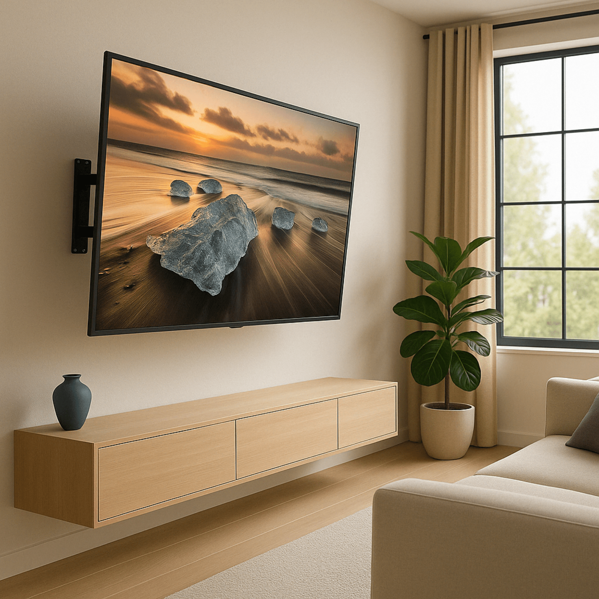 A-PEQ APM-64 Superslanke wandbeugel | 32-65 inch, 35 kg, 3,5 cm tussenruimte