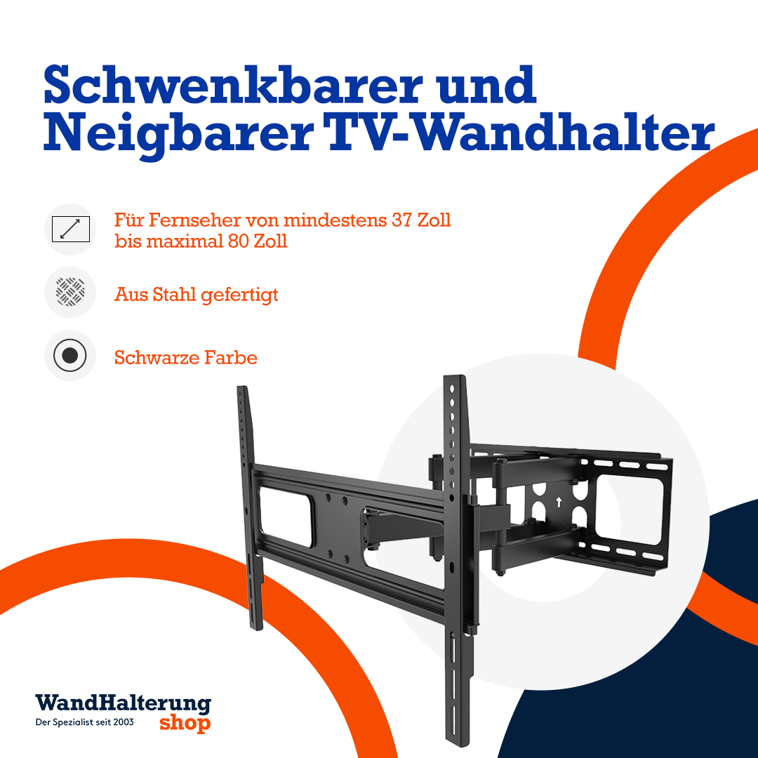 A-PEQ APL-85B neigbare und schwenkbare TV-Wandhalterung – Für 40-90 Zoll Fernseher