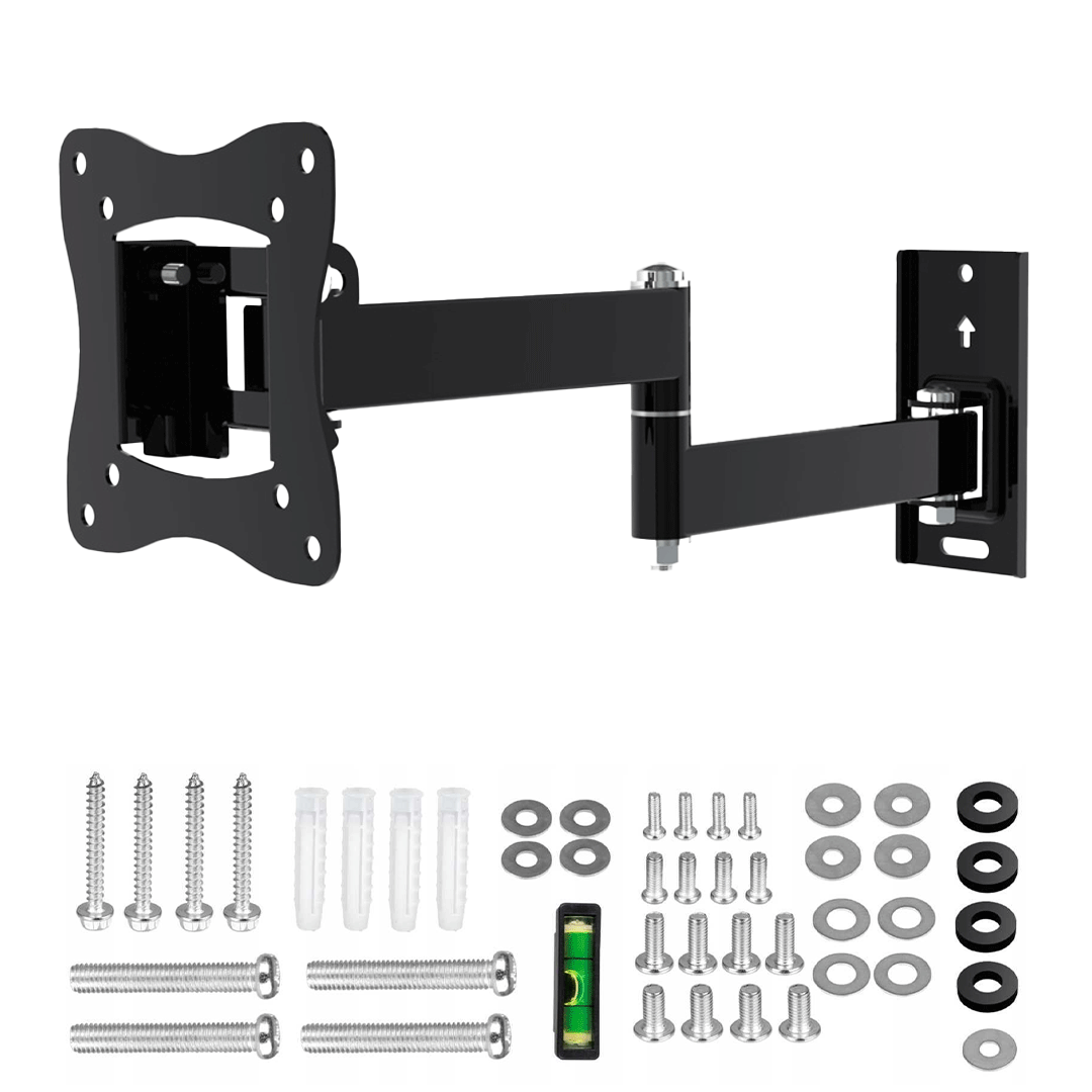 A - PEQ APS - 25 schwenkbare TV - Wandhalterung 15 - 27 Zoll TV schwarz max. 15kg - Wandhalterungshop