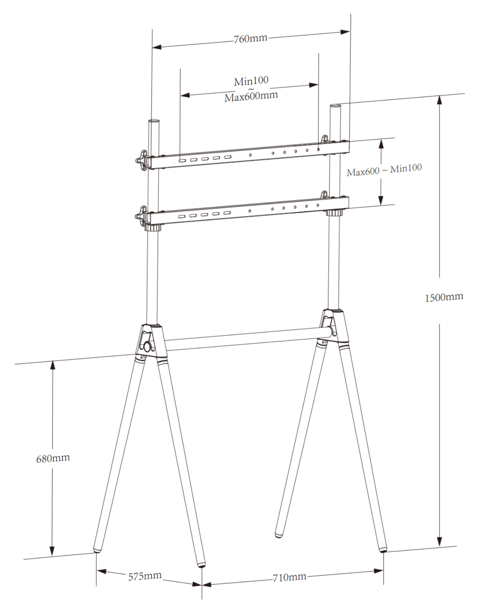 Artistik 0011F Bodenständer 32 - 70 Zoll VESA 600x600 - Wandhalterungshop