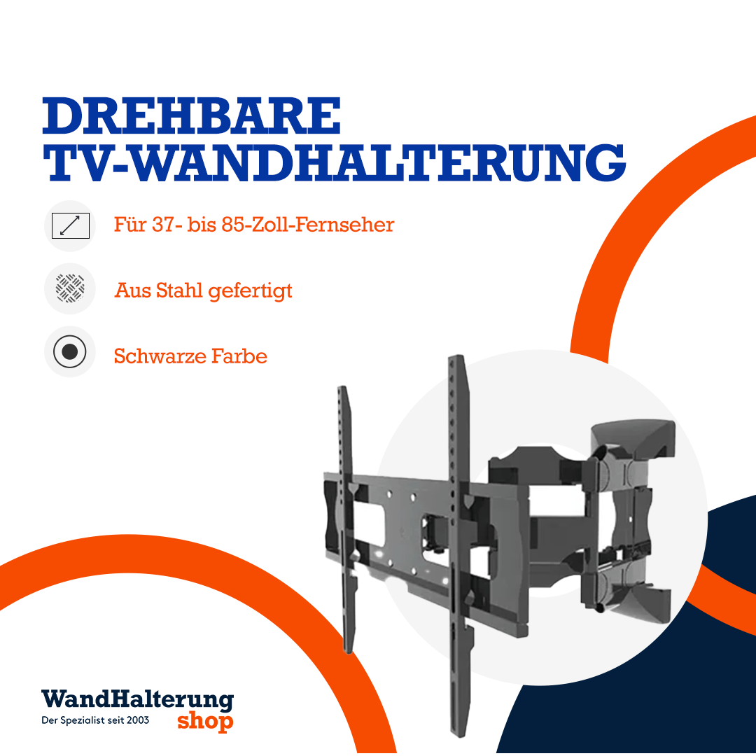 Bratek 64AT drehbare TV-Wandhalterung – Für Fernseher von 37-85 Zoll, max. 60 kg, VESA 600x400