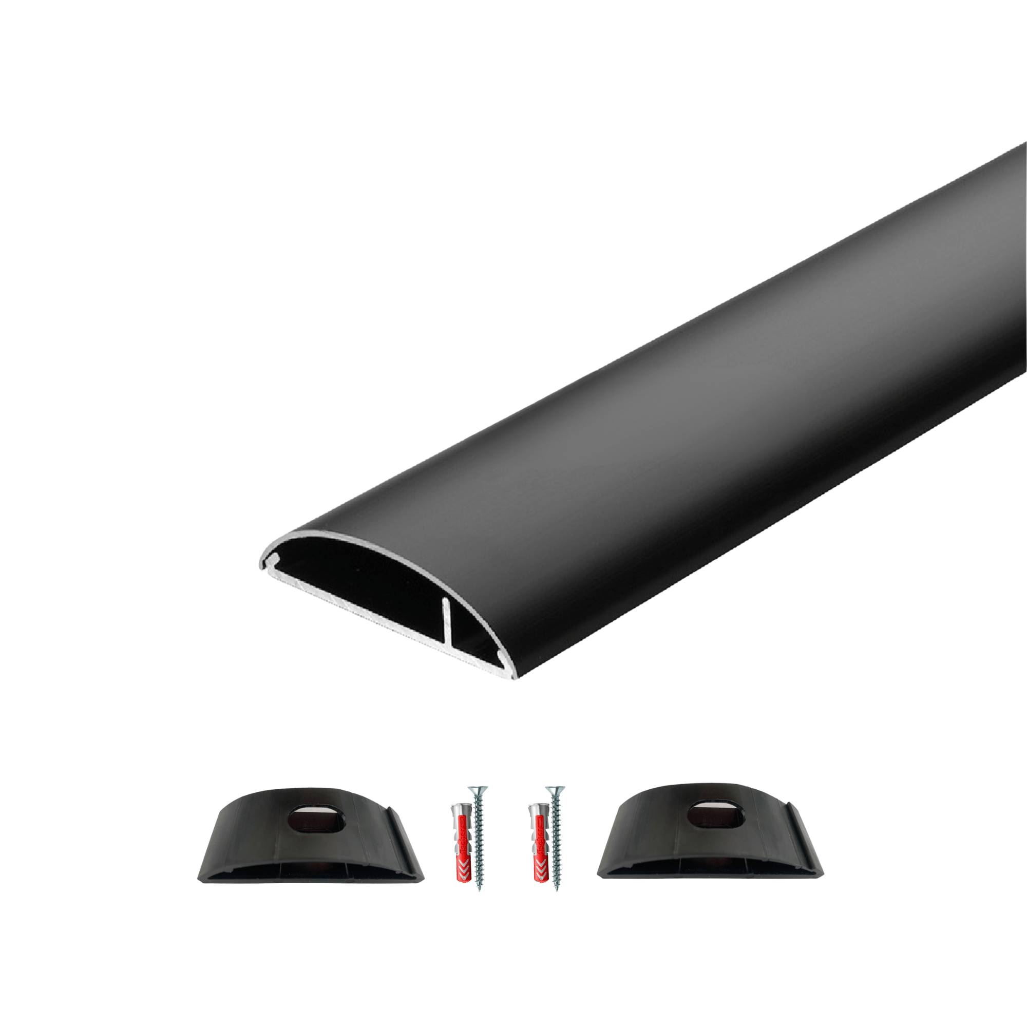 Aluminium kabelgoot breedte: 75mm x lengte: ± 500mm zwart