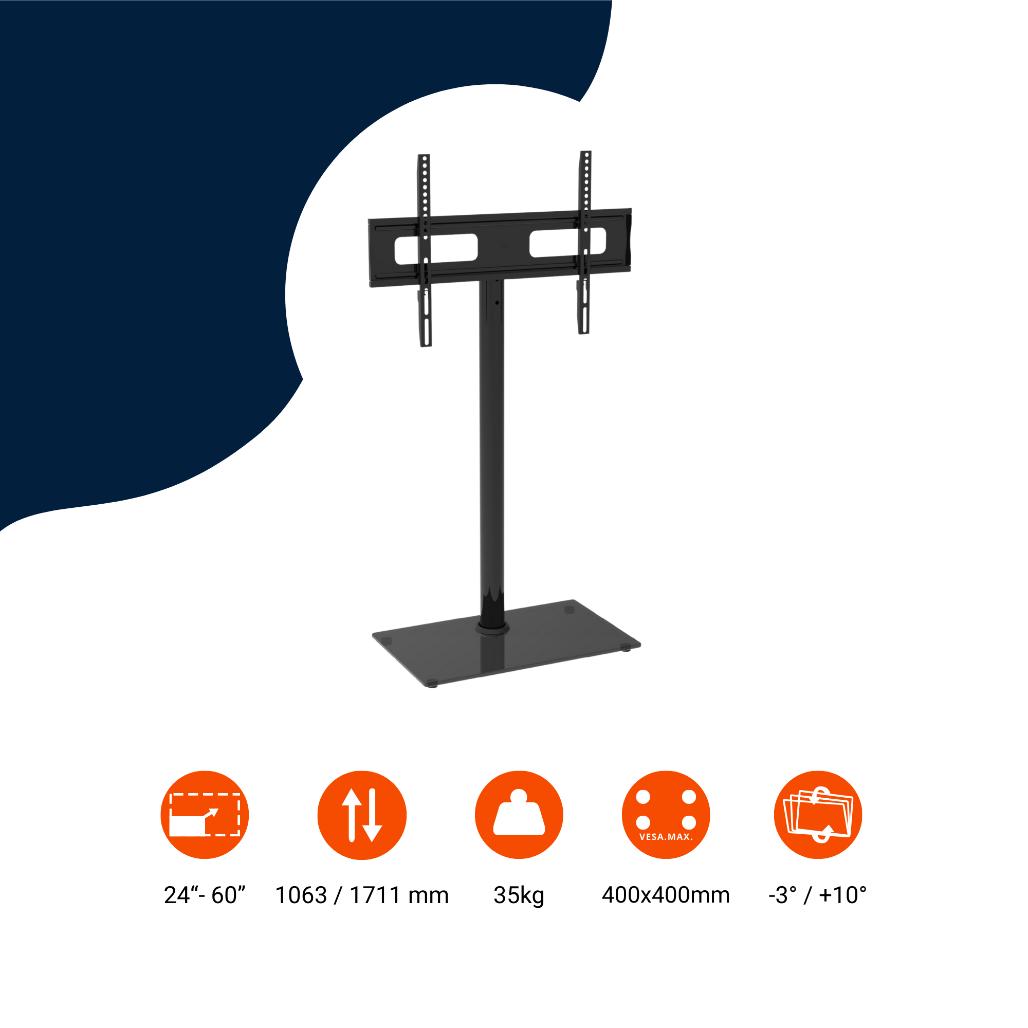 A-PEQ 564 tv-standaard | tot 60 inch, 35 kg, VESA 400×400