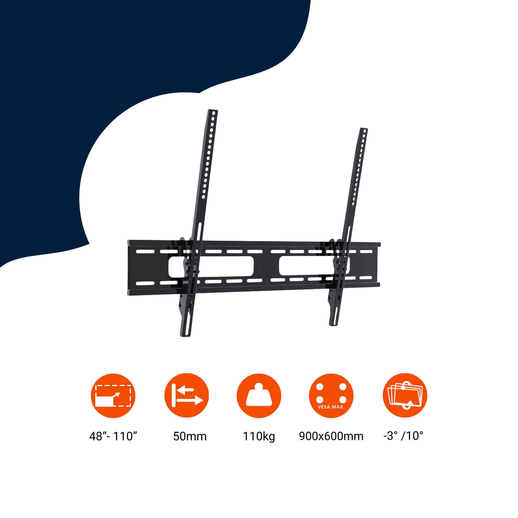 A-PEQ APCLT-50B Muurbeugel | tot 254 cm, VESA 900×600, kantelbaar