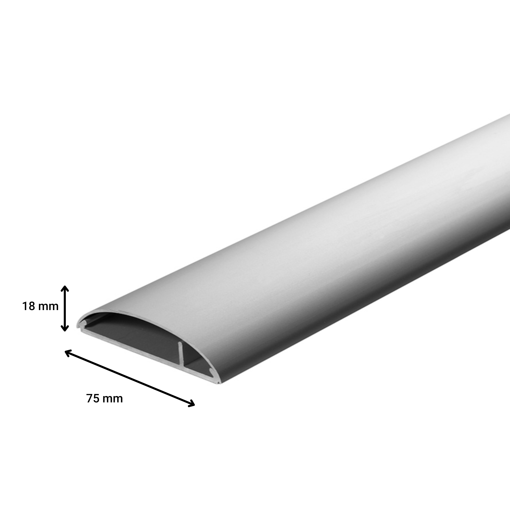 Aluminium kabelgoot breedte: 75mm x lengte: ± 1500mm zilver