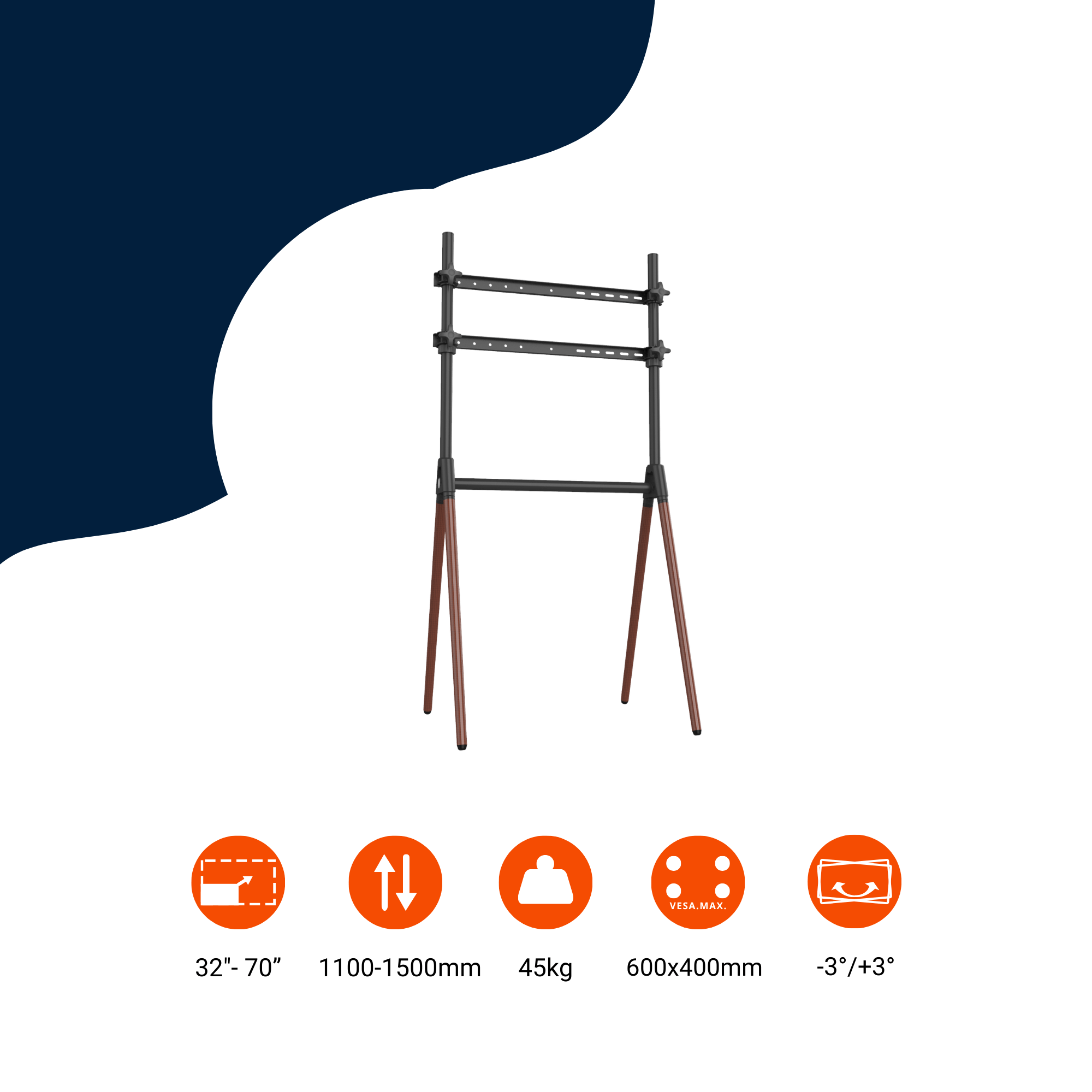 Artistik 0011F vloerstandaard | 32-70 inch, VESA 600×600