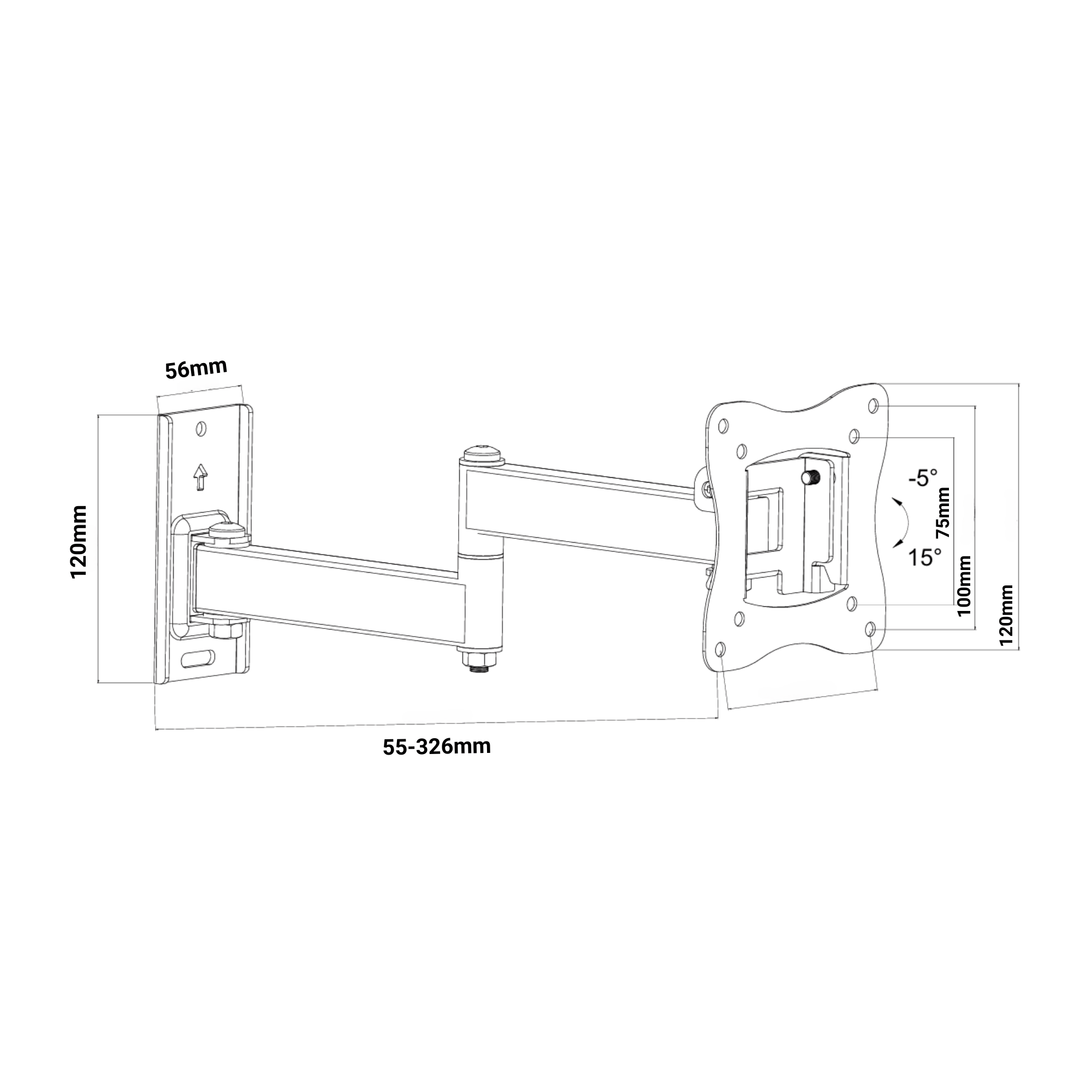 A-PEQ APS-25 Muurbeugel | 38-69 cm, 15 kg, draai- en kantelfunctie