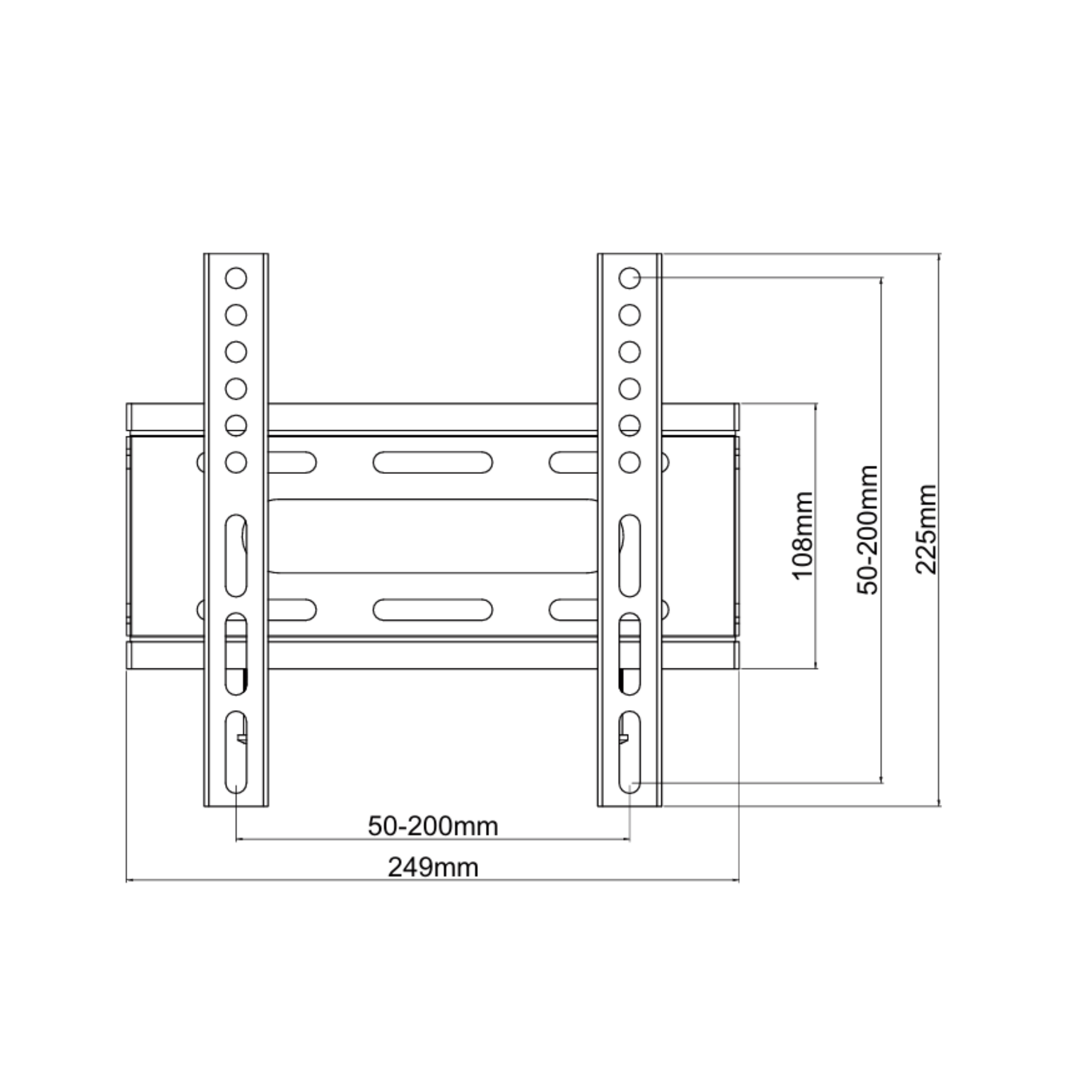 A-PEQ APS-3 wandmontagebeugel | tot 102 cm, 35 kg, ultradun ontwerp