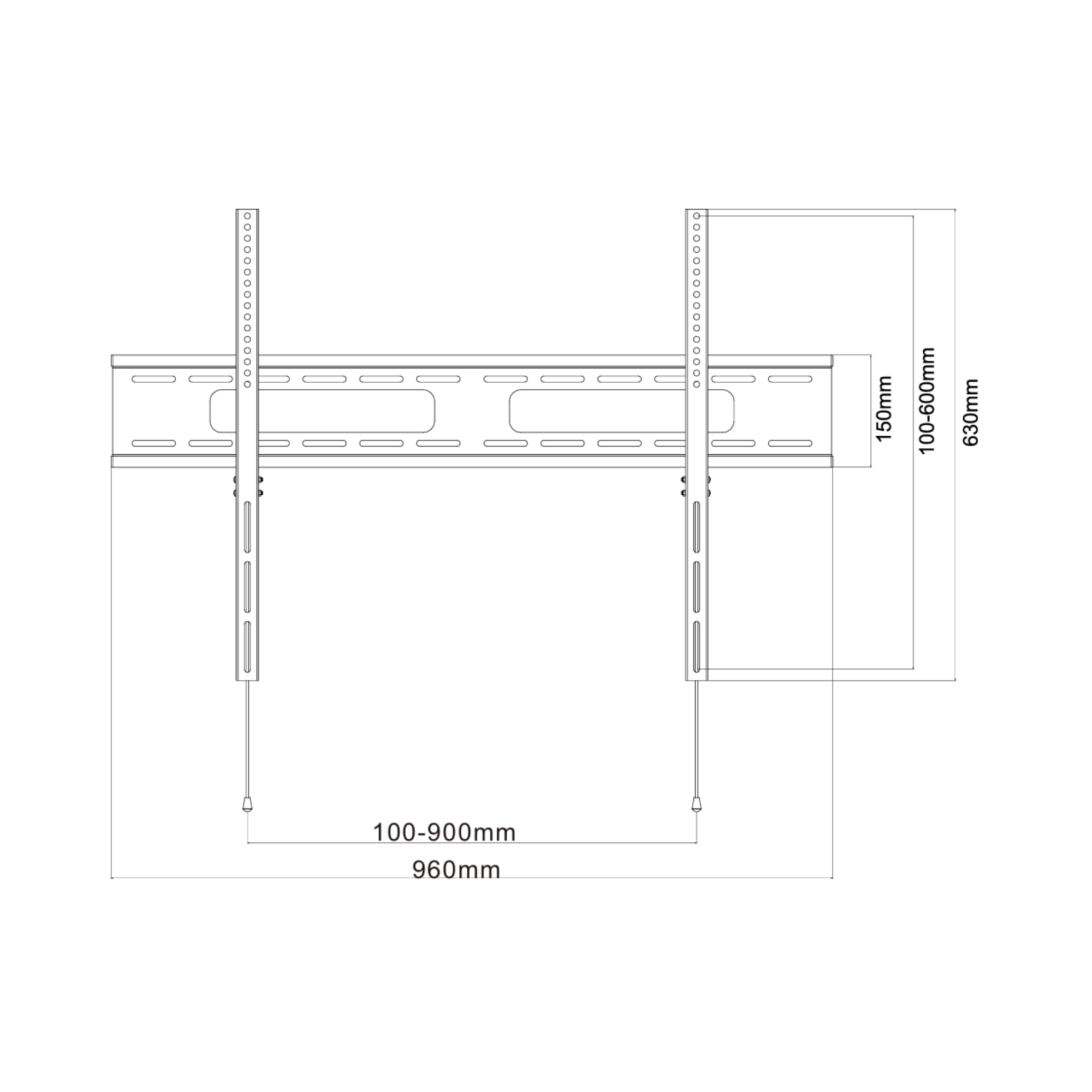 A-PEQ APXL-20B Muurbeugel | tot 280 cm, 125 kg, slechts 2,6 cm tussenruimte