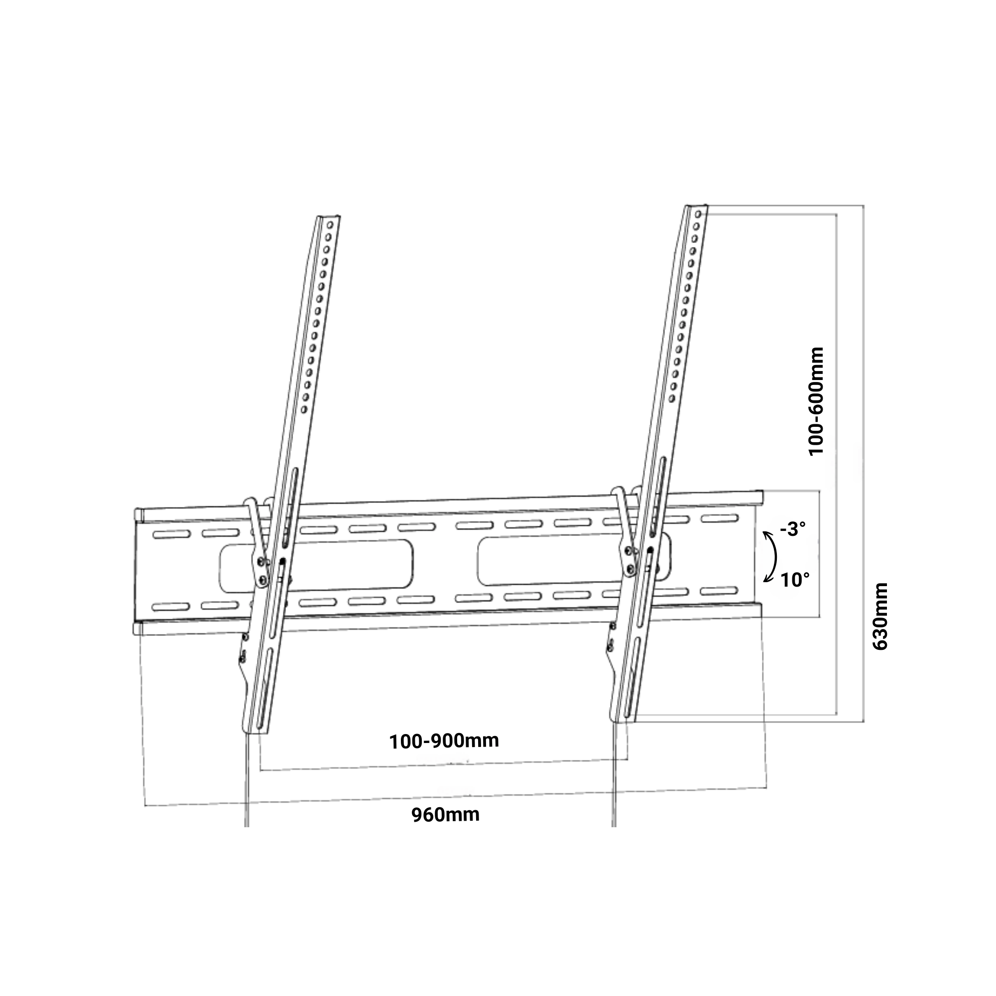 A-PEQ APCLT-50B Muurbeugel | tot 254 cm, VESA 900×600, kantelbaar