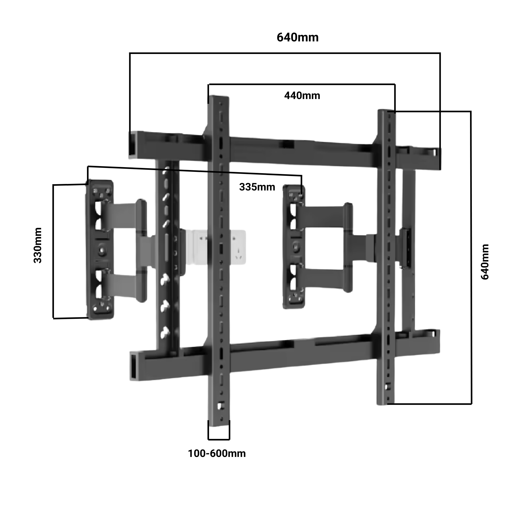 A-PEQ DY834 SlimFit draaibare en kantelbare muurbeugel | 55-90 inch