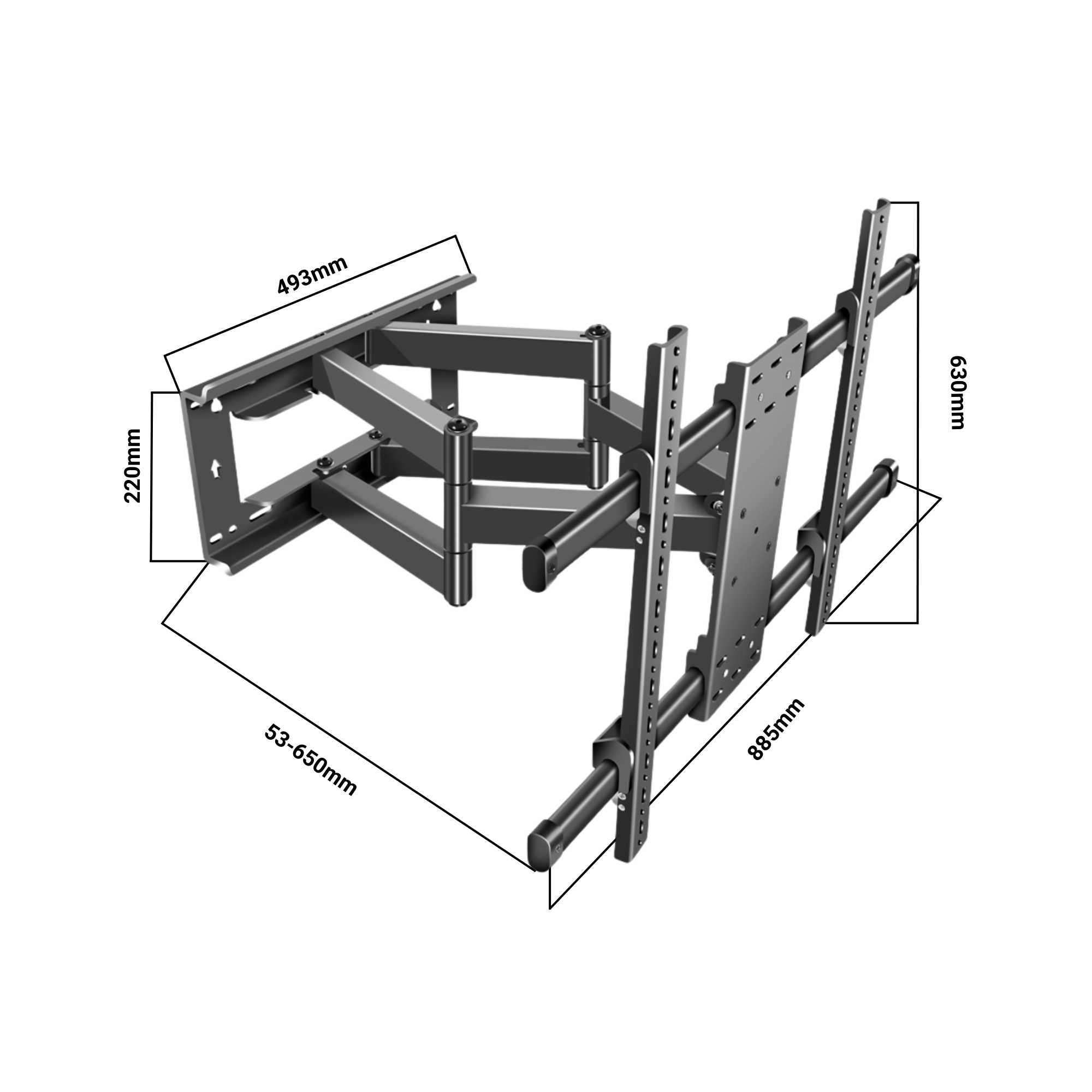 A-PEQ DY995 draaibare muurbeugel | 55-100 inch, 80 kg