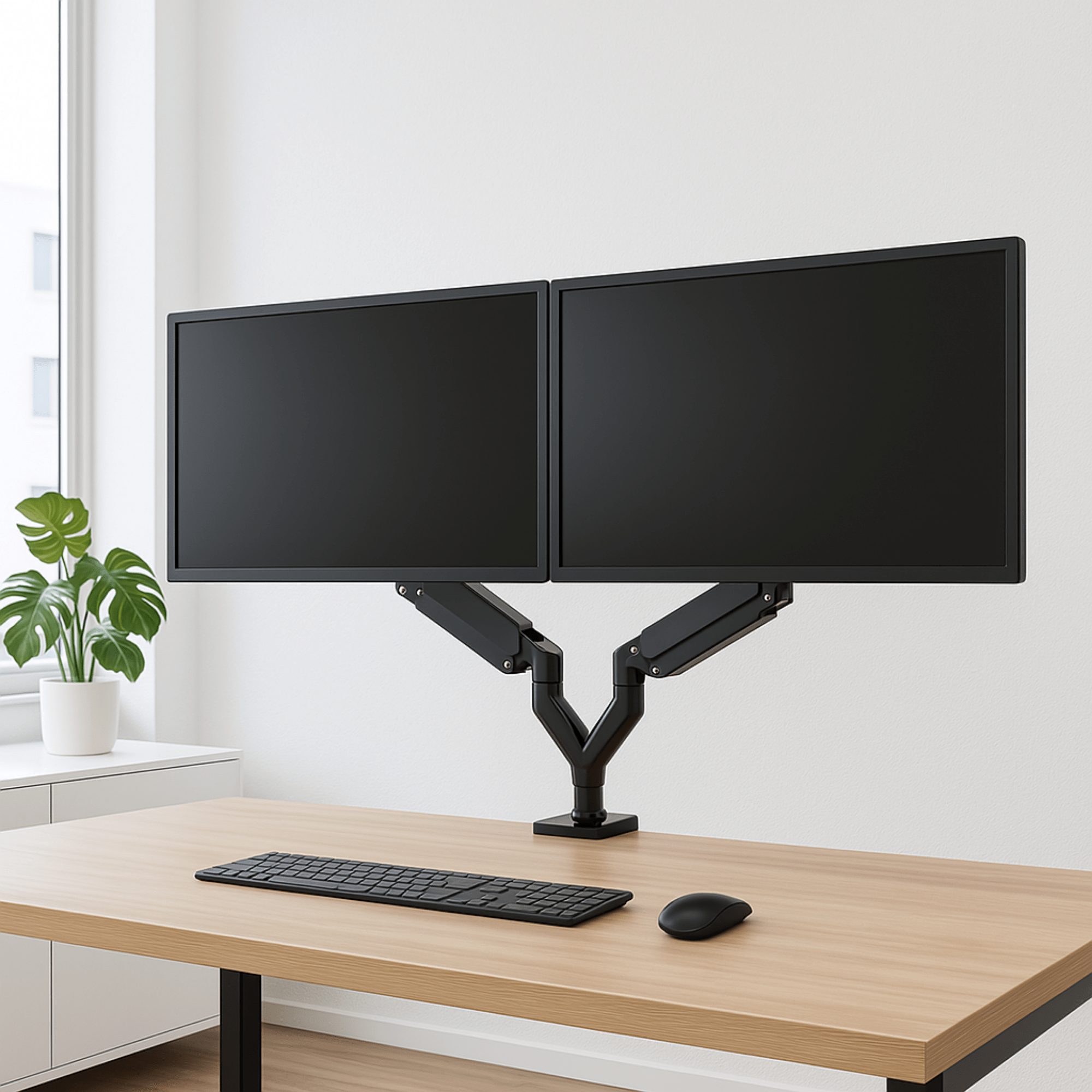 A-PEQ 922 Dubbele monitorarm | Gasveer, 2-10 kg, 2 schermen