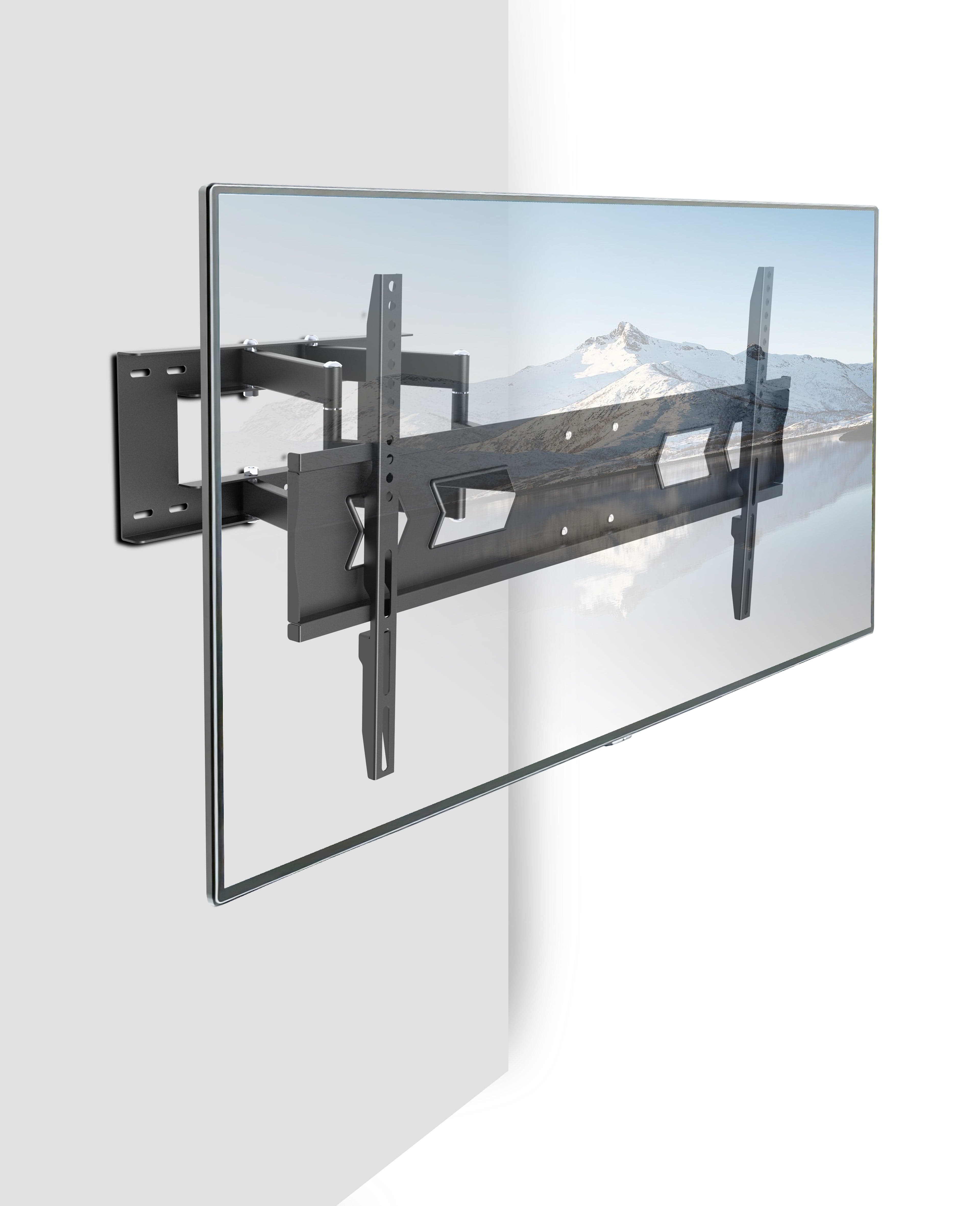 Bratek 84AT TV-Wandhalterung mit montiertem Flachbildfernseher, schwenk- und neigbar