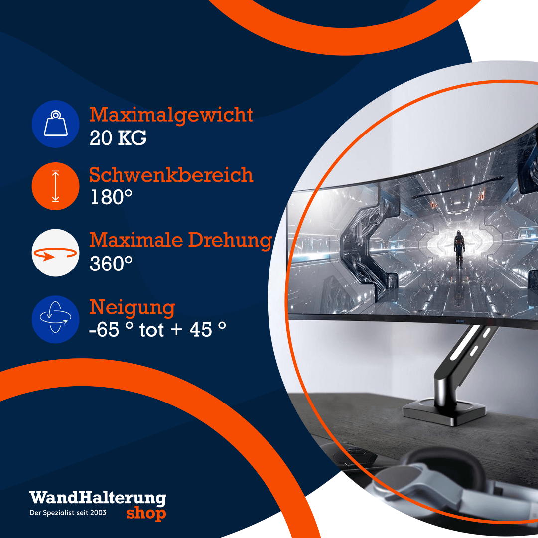Gasfeder-gesteuerter Monitorarm A-PEQ 1401
