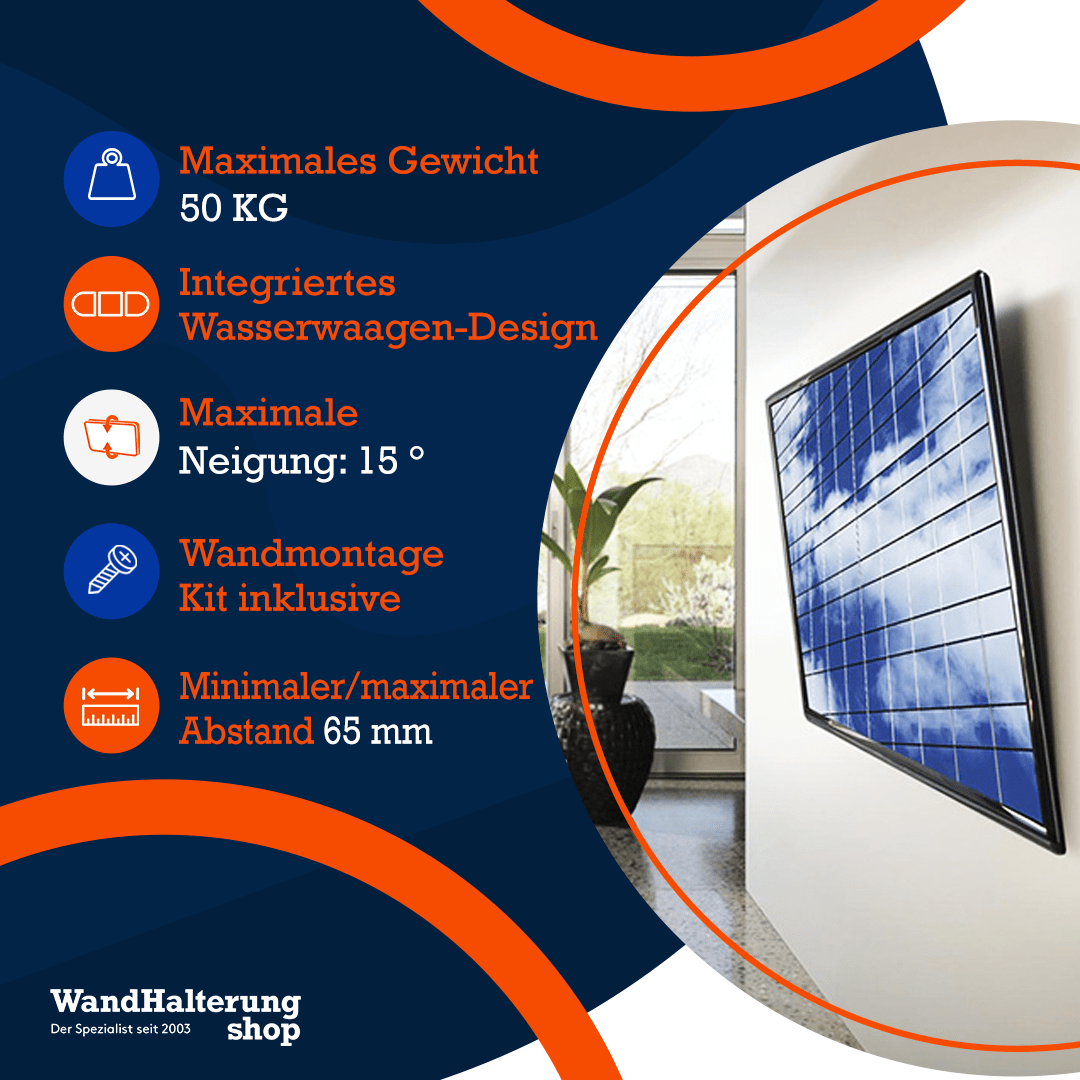 A - PEQ APL - 5 neigbare TV - Wandhalterung max. 70 Zoll TV schwarz - Wandhalterungshop