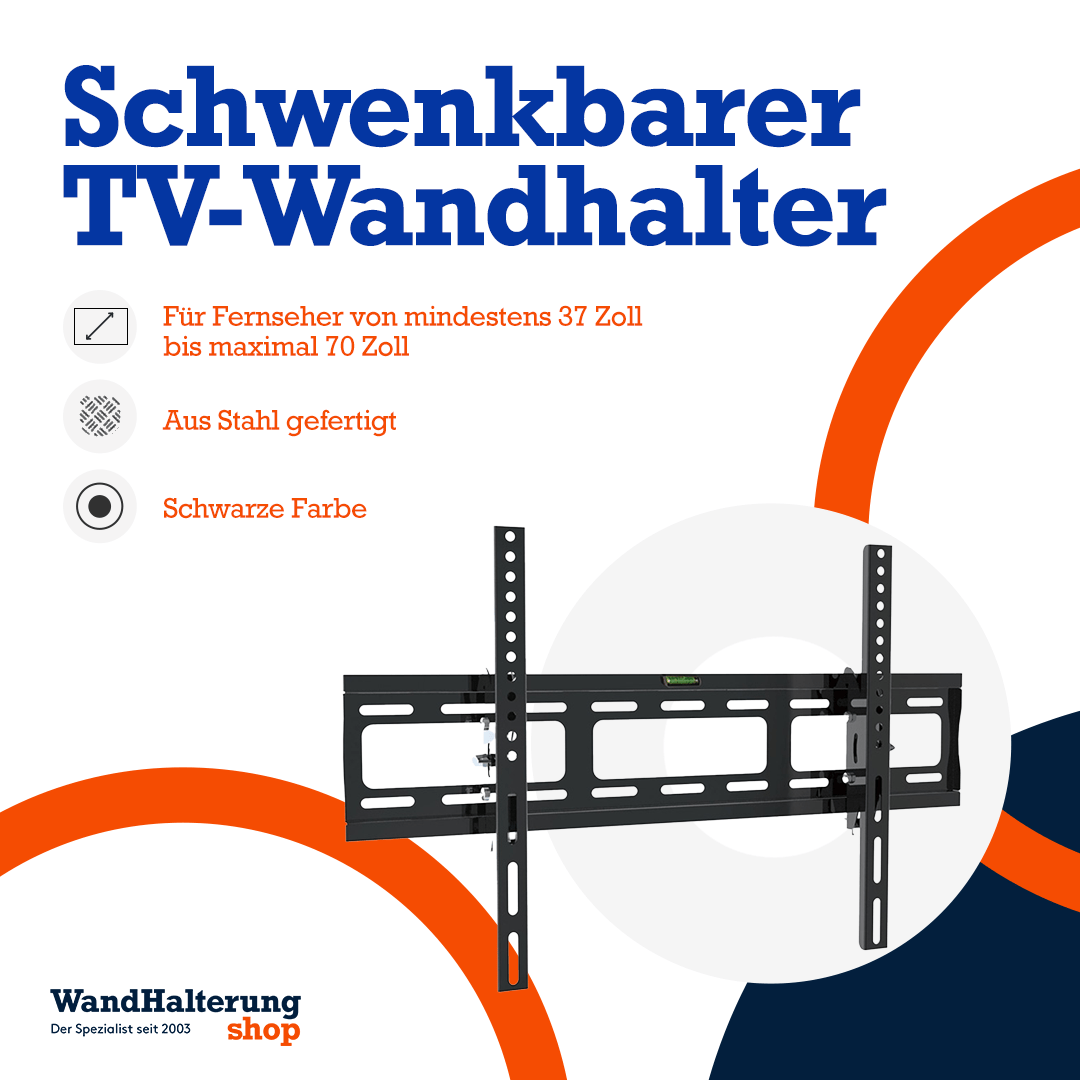 A - PEQ APL - 5 neigbare TV - Wandhalterung max. 70 Zoll TV schwarz - Wandhalterungshop