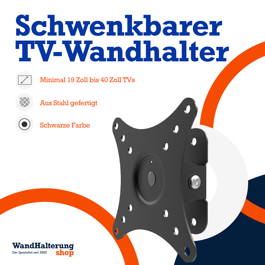A-PEQ APS-22B neigbare Wandhalterung – Für Fernseher 10-27 Zoll, schwarz