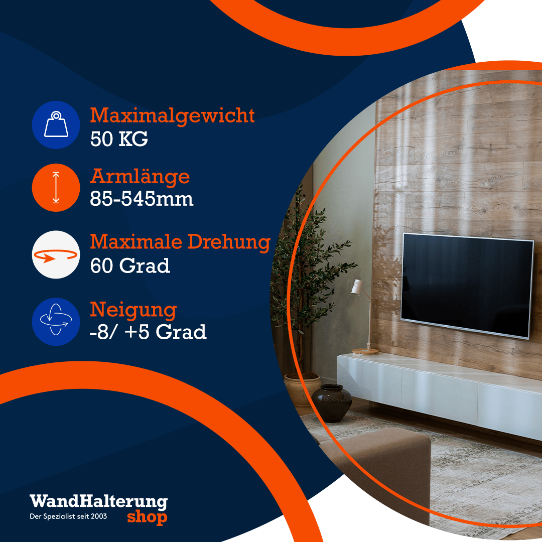 A-PEQ DY3770 neigbare TV-Wandhalterung für große TVs