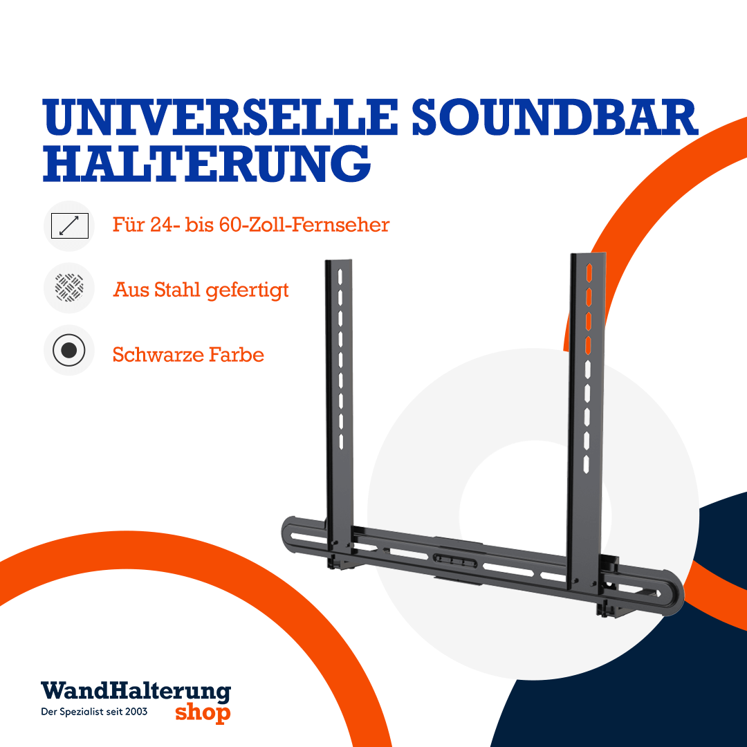 Universal Soundbar-Halterung A-PEQ SBB64 – Breite 688 mm, Traglast bis 6 kg