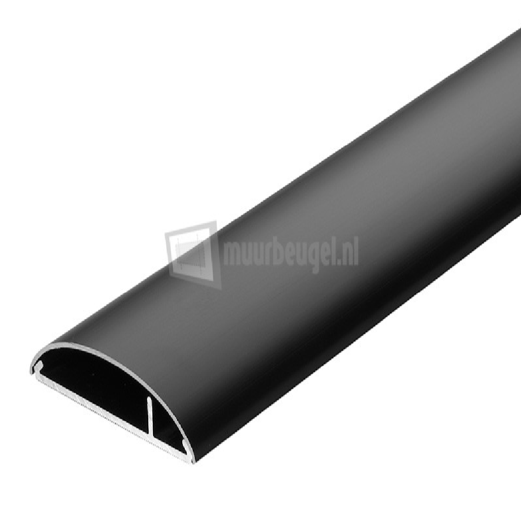 Aluminium Kabelkanal Breite: 75mm x Länge: ± 500mm schwarz - Wandhalterungshop